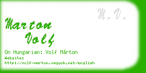 marton volf business card